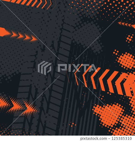 Tire track orange halftone wallpaper Tire track orange halftone wallpaper 125385310