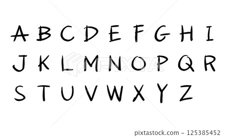 Hand drawn alphabet letters illustration set 125385452