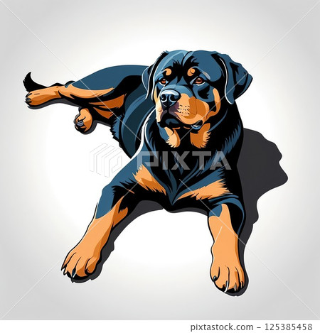 可愛的羅威納犬放鬆 125385458