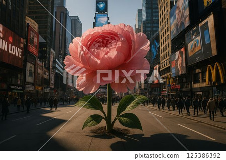 Giant Flower Blooms Times Square 125386392