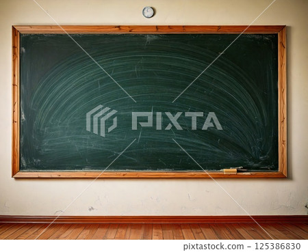 A blackboard with the chalk erased (AI generated image) 125386830