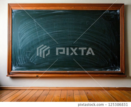 A blackboard with the chalk erased (AI generated image) 125386831