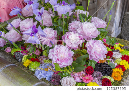京都初夏：北野天滿宮的花泉 125387395