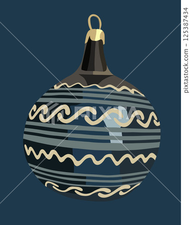 Vector isolated illustration of Christmas tree decorations. Vector isolated illustration of Christmas tree decorations. 125387434