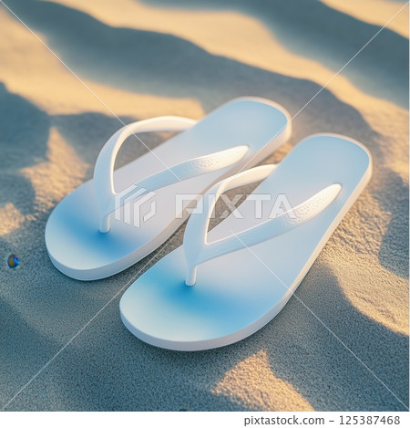 Elegant Mockup of Flip Flops Displayed in a Modern, Versatile Setting Perfect for Branding and Design Projects 125387468