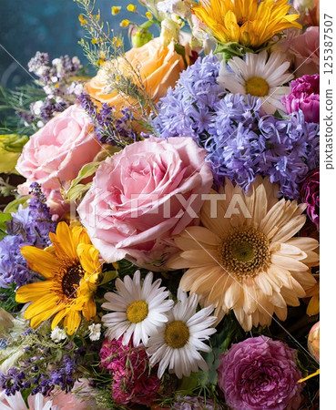AI影像：彩色花束 125387507