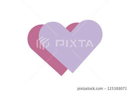 Pale purple heart with pink shadow Pale purple heart with pink shadow 125388071