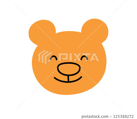 Cute doodle happy bear face icon. Smile laughing bear. Teddy kawaii emoji. Hand drawn animal emoticon. Good mood. Expression teddy head. Vector illustration isolated on white background Cute doodle happy bear face icon. Smile laughing bear. Teddy kawaii emoji. Hand drawn animal emoticon. Good mood. Expression teddy head. Vector illustration isolated on white background 125388272