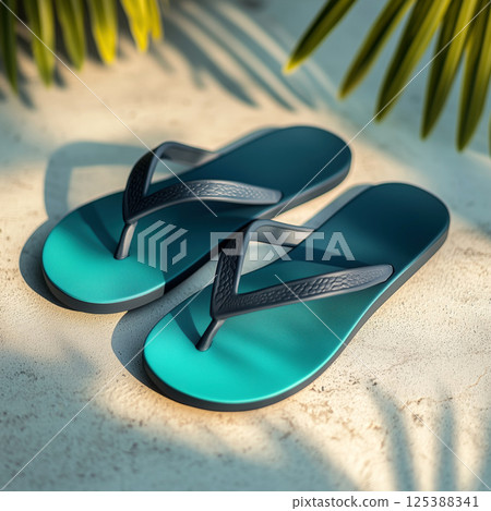Elegant Mockup of Flip Flops Displayed in a Modern, Versatile Setting Perfect for Branding and Design Projects 125388341
