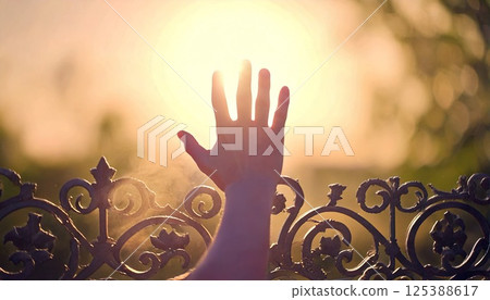 Put your hands on the railing 125388617