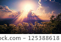 隱藏在雲層中的太陽 125388618