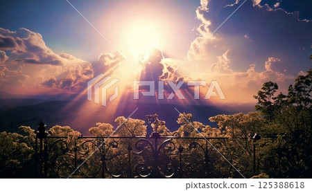 隱藏在雲層中的太陽 隱藏在雲層中的太陽 125388618