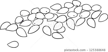 Sesame Seeds Outline Illustration. 125388648