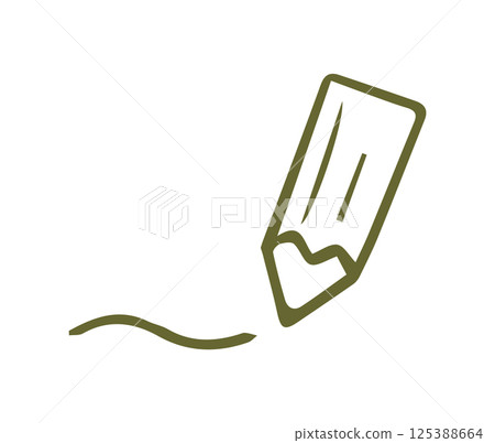 Trace and pencil hand drawn icon illustration 125388664