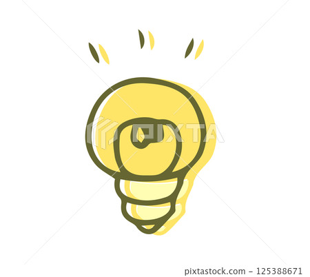 Hand-drawn icon illustration of a light bulb 125388671