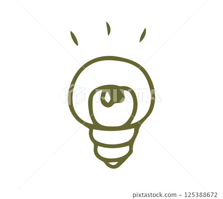 Hand-drawn icon illustration of a light bulb 125388672