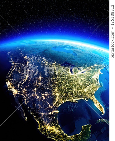 United States seen from space (AI generated image) 125388812