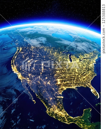 從太空看美國(人工智慧生成的圖像) 從太空看美國(人工智慧生成的圖像) 125388813