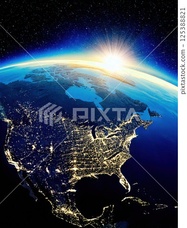 從太空看美國（人工智慧生成的圖像） 125388821
