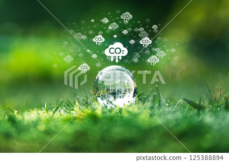 co2 emission concept, environment and carbon reduction for sustainable environment 125388894