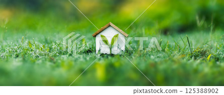 Home Improvement concept, Home Energy Efficiency, Eco-Friendly Home Improvement, Cost Savings and Green Energy Costs. Green Building for Sustainable Development. Home Improvement concept, Home Energy Efficiency, Eco-Friendly Home Improvement, Cost Savings and Green Energy Costs. Green Building for Sustainable Development. 125388902