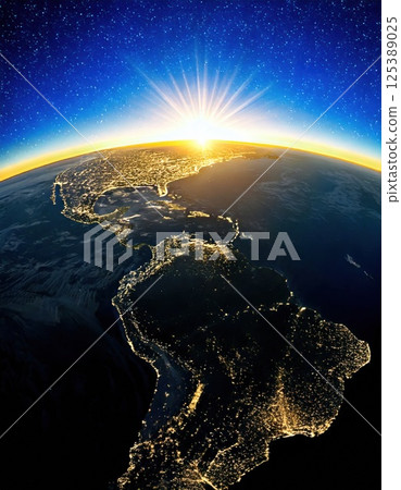 South America seen from space (AI generated image) 125389025