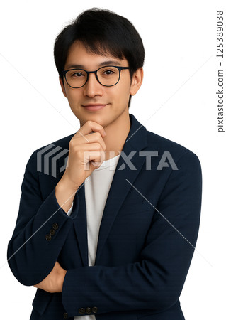Man with glasses posing 125389038