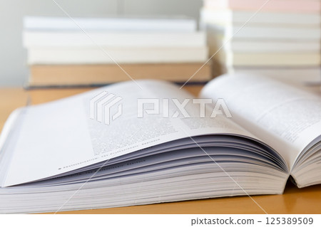 English books open on the desk Study Learning image 125389509