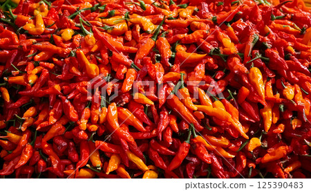 A lot of chili peppers (AI-generated image) 125390483