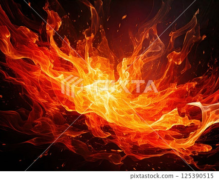 Burning flames (AI generated image) 125390515