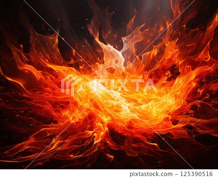 Burning flames (AI generated image) 125390516
