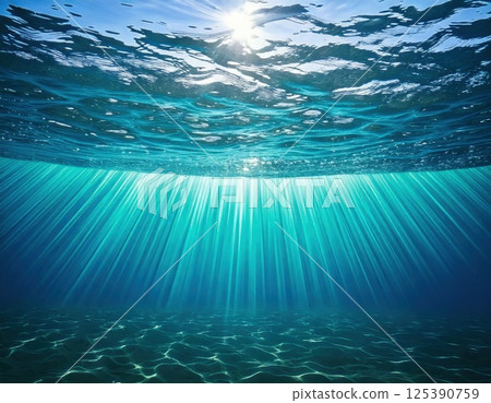 Light in the ocean (AI generated image) 125390759
