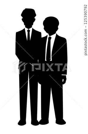 Silhouette of a male comedian's promotional photo (full body) 125390792