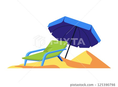 Relaxation on the beach - modern flat design style single isolated image 125390798