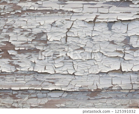 Peeling white painted wood (AI generated image) 125391032