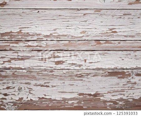 Peeling white painted wood (AI generated image) 125391033