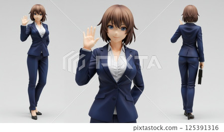 身著西裝的女性形象(AI 生成的圖像) 身著西裝的女性形象(AI 生成的圖像) 125391316