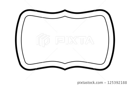 Outline vintage label. Vignette blank label. Vector banner Outline vintage label. Vignette blank label. Vector banner 125392188
