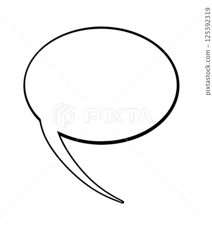 Simple black speech bubble outline. Great for comics, messaging apps, and conversation graphics. Simple black speech bubble outline. Great for comics, messaging apps, and conversation graphics. 125392319