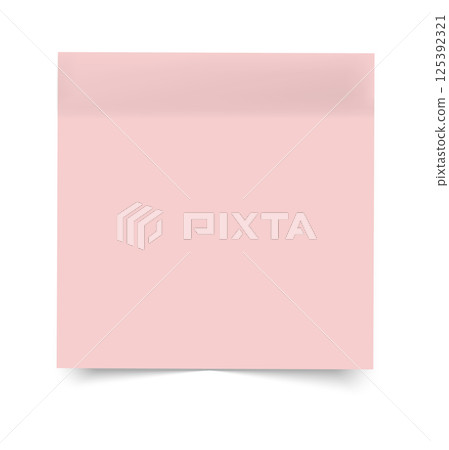 Realistic pink sticky note. Great for reminders, office use, business graphics, and organization visuals. Realistic pink sticky note. Great for reminders, office use, business graphics, and organization visuals. 125392321