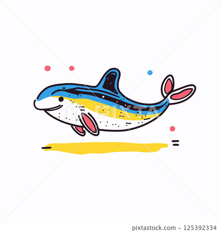 SeaWorld Orlando illustration in an doodle inca cartoon style. Simple minimalist drawing of SeaWorld Orlando 125392334