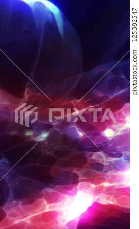 Liquid-like swirling surface of marbled pink and purple hues with highlights resembling digital oil paint 125392547