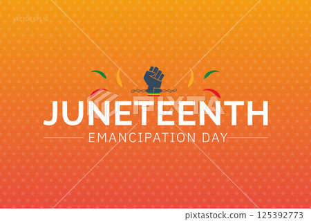 Juneteenth Emancipation Day with Swirl Decor Juneteenth Emancipation Day with Swirl Decor 125392773