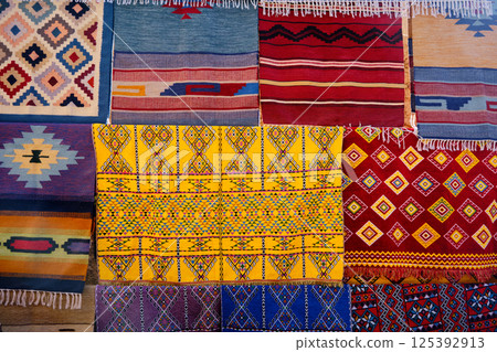 Berber carpets at bazaar 125392913