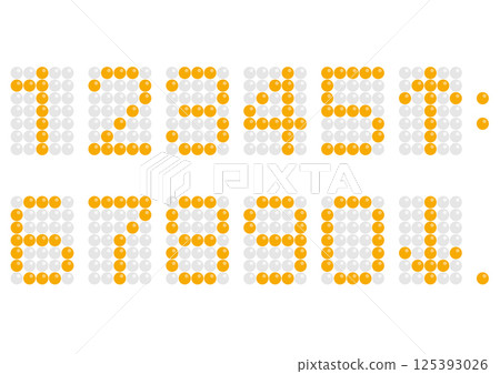 可用於電梯和時鐘的數字黃色數字 可用於電梯和時鐘的數字黃色數字 125393026