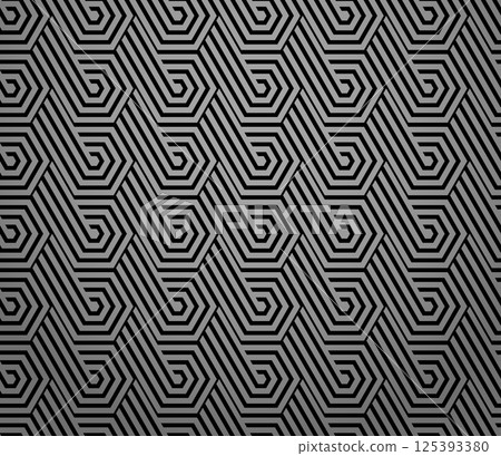 Abstract geometric pattern with stripes, lines. Seamless vector background. Gray and black ornament. Simple lattice graphic design Abstract geometric pattern with stripes, lines. Seamless vector background. Gray and black ornament. Simple lattice graphic design 125393380