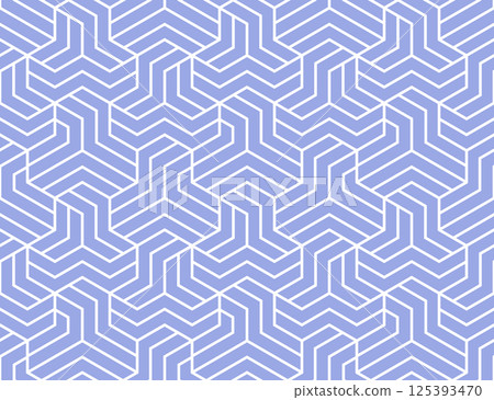 Abstract geometric pattern with stripes, lines. Seamless vector background. White and blue ornament. Simple lattice graphic design 125393470