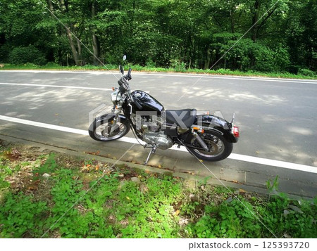 森林公路的自行車騎行 125393720