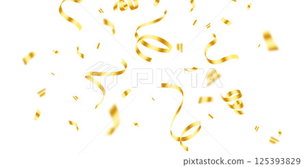 golden confetti background for festival decoration vector illustration 125393829