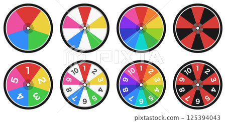 Colorful roulette material 5 divisions / 10 divisions 4 types set 125394043
